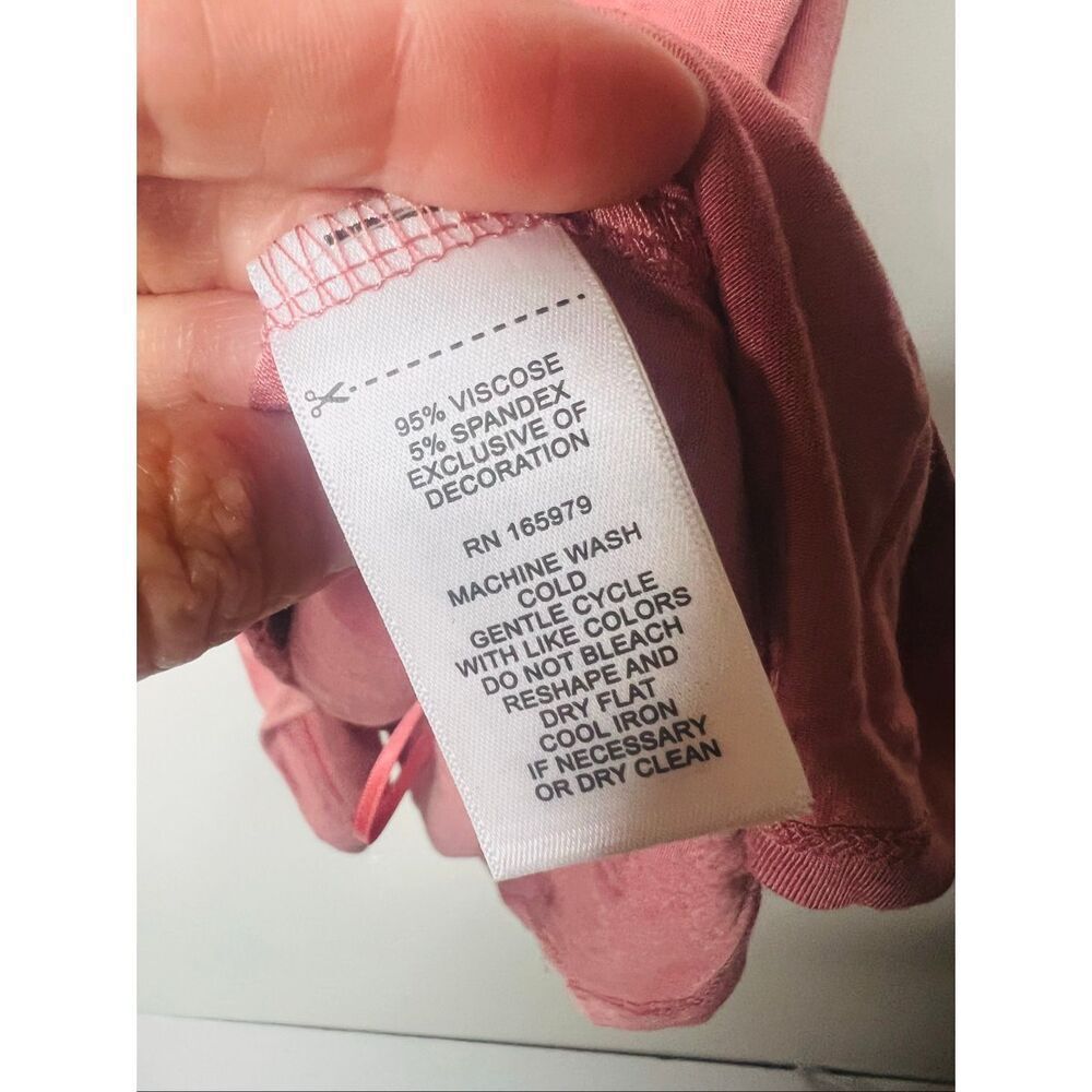 Cable & Gauge Muted Pink Mauve Tank Top High Neck Embroidered Yoke NWT Sz M - Picture 4 of 9
